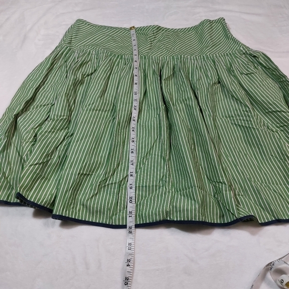 J. Crew Women's Green and White Striped Skirt Size 10 - Picture 5 of 6